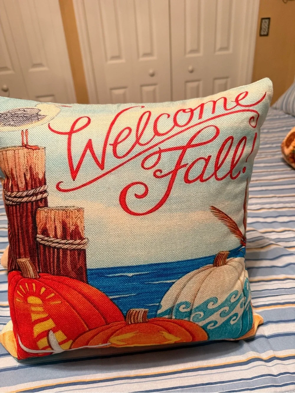 Welcome Fall Decorative Throw Pillow - Multicolor